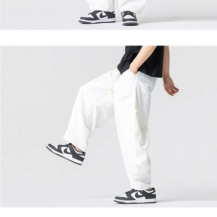 Pantaloni Estivi Leggeri da Uomo e Donna, Streetwear con Coulisse, Stile Y2K, Cargo, Tinta Unita, Gamba Larga, Taglie Forti fino alla 5XL