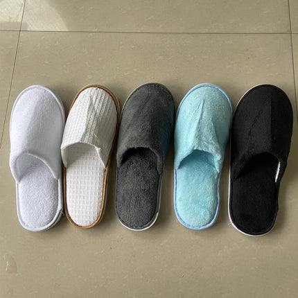 5 pairs/lot men women disposable hotel slippers guest cotton slides home travel SPA slipper hospitality cheap indoor slip-on