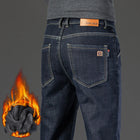 Men's Loose Straight Pants 2026 New Winter Fashion Warmt Plush Thick Jeans Cotton Straight Fleece Male Brand Denim Trousers