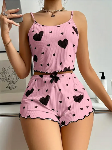 5 Taglia Scegli SML XL 2XL Pigiama da donna Set Cinghie Indumenti da notte Gilet + Pantaloncini Bian