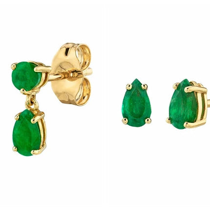 925 Sterling Silver Needle Green Zircon Gold Earrings Heart Hoop Earrings for Women Delicate Stud Earrings Luxury Jewelry Gifts PlatiNum
