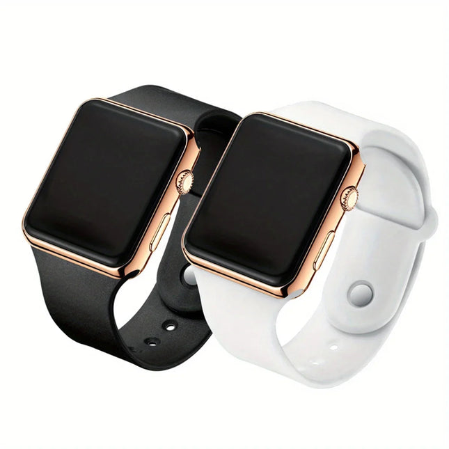 2 pezzi orologio per coppie display a LED orologio elettronico sportivo orologio da polso digitale in silicone per donna uomo regalo di San Valentino per lei platinumshop