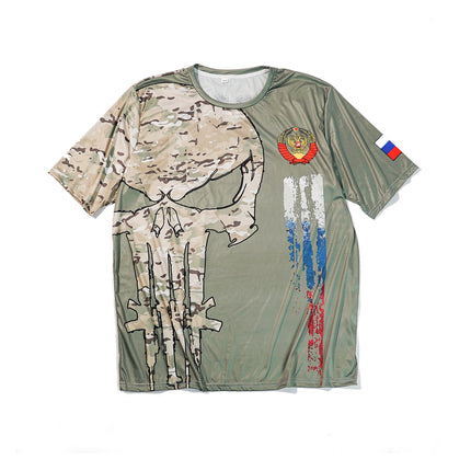 New Men's Two-Piece Suit Fashion Scottish Print Summer O-neck Short Sleeve Polo + Shorts Men's Two-Piece Set