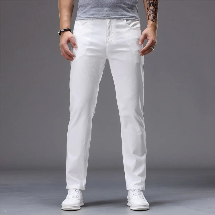 Men's Casual Jeans Vintage Straight Leg Elastic Slim Fit Autumn Winter Sweatpants Trousers Skinny Y2k Jeans Men's Cargo Pants