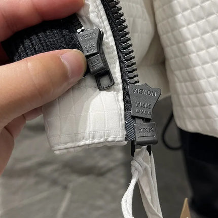 Winter Men Thick Warm White Duck Down Jacket Fashion Stand Collar Spliced Windproof Overcoat Loose Fit Casual Outside Down Coat