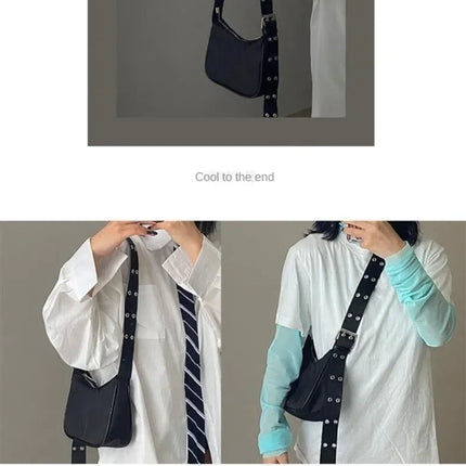 Women Armpit Bag New Nylon Bucket Fashion Solid Zipper SOFT Shoulder Bag Purses and Handbags Luxury Designer Black Tote Bag PlatiNum