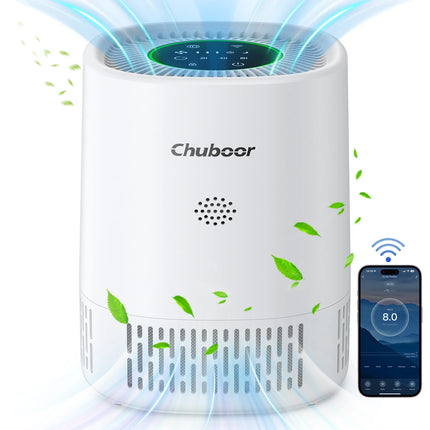 Chuboor Purificatori d'Aria per Camera da Letto Casa, Detergente per Filtri con Filtri in Spugna Allergie di Fumo Scatola di Animali Domestici Odore Polvere, Ufficio, Desktop