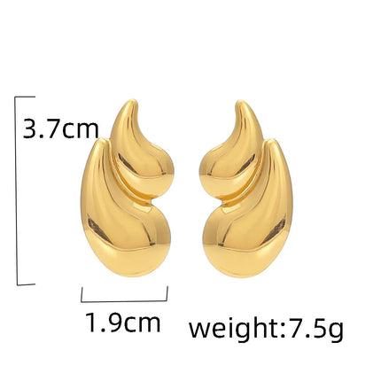 Orecchini Geometrici a Goccia d'Acqua in Acciaio Inossidabile per Donna, Eleganti Vintage Placcati Oro, Gioielli da Indossare Quotidianamente platinumshop