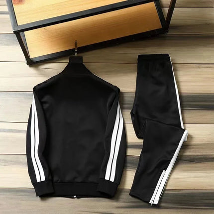 European and American new leisure sports suit men and women high-end fashion space cotton cardigan fashion two-piece large size PlatiNum
