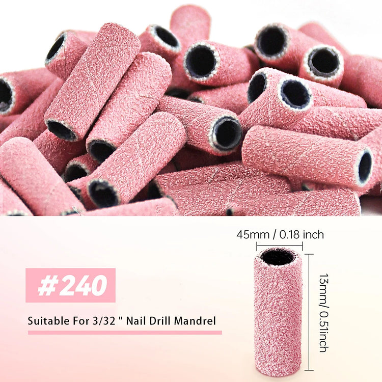5000Pcs Mini Nail Drill Sanding Bands Include Mandrel-Pink-3mm