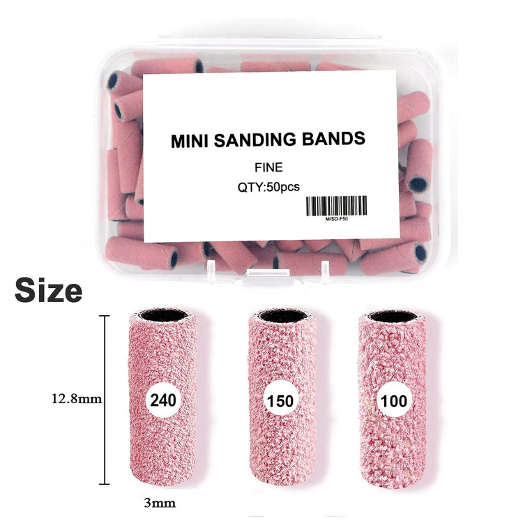5000Pcs Mini Nail Drill Sanding Bands Include Mandrel-Pink-3mm