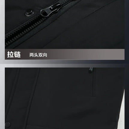 Men's Detachable Liner & Hat Puffer Coats Business Casual Hooded White Duck Down Jackets 2026 Winter Outwear Windproof Top Parka