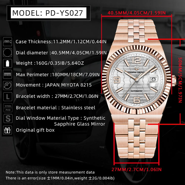PAGANI DESIGN Nuovi Orologi 3D Rombo Quadrante Orologio Automatico di Lusso Per Gli Uomini di Moda AR Vetro Zaffiro Orologio Da Polso Meccanico 2026