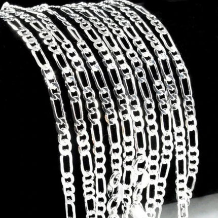 Exquisite Fashion 18K Gold Filled Necklace For Women Men Size 16-30 Inch Jewelry 4mm Figaro Chain Necklaces Wholesale PlatiNum