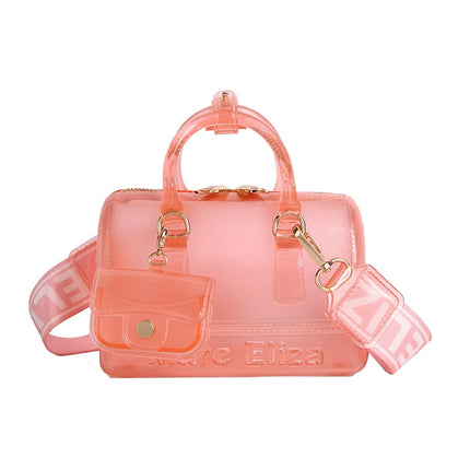 2025 Transparent PVC Beach Bag, Korean Style, Fresh and Sweet Silicone Shoulder Bag, Medium Size with Zipper Closure