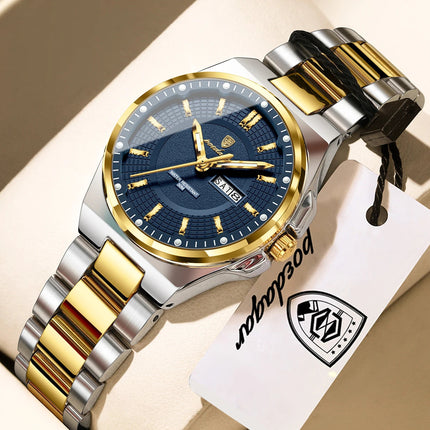 Orologio da Donna POEDAGAR Elegante con Data e Giorno della Settimana, Movimento al Quarzo, Acciaio Inossidabile, Luminoso e Impermeabile platinumshop