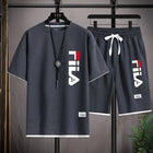 Completo Sportivo Estivo da Uomo 2026: T-shirt e Pantaloncini Casual in Tessuto Waffle, Set Due Pezzi Moda a Maniche Corte, Completo Sportivo Ampio platinumshop
