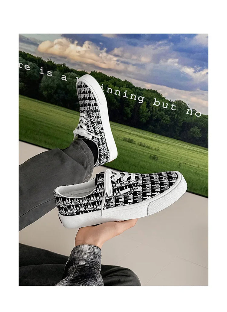 Designer Canvas Casual shoes for men  Flats Vulcanized Shoes Original printed sneakers male Skateboard street shoes men Tennis