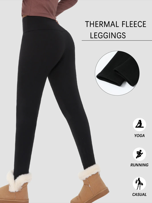 2 Pack Women's high waisted fleece-lined leggings Features thick soft fabric tummy control and thermal warmth for winter workout