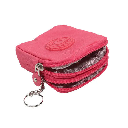 Mini Nylon Waterproof Coin Purses Key Bag Wallets Portable Square Small Card Holder Zipper Zero Wallets Card Bags Headphone Bags PlatiNum