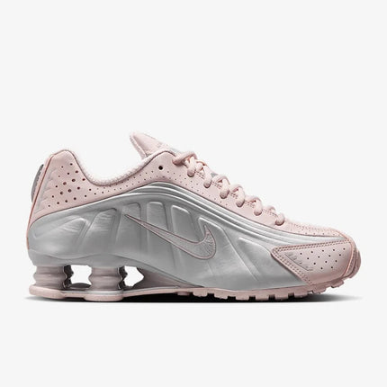 Nike Shox R4 Women's Running Shoes Low-Top Casual Comfort Breathable Wear-Resistant Support White Sail Crimson AR3565-103 PlatiNum