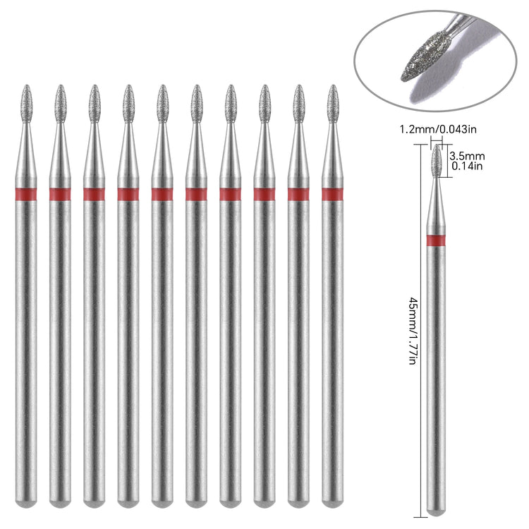 10Pcs Diamond Milling Cutter For Manicure Electric Nail Drill Bits Accessory Pedicure Machine Nail File Gel Remover Tool uñas Accesorios Y Herramientas