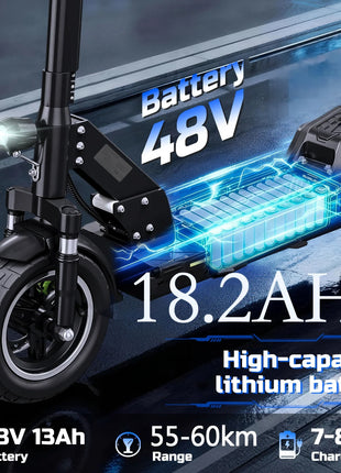 Monopattino elettrico TODIMART D5 D6 D6PRO 48V 18.2Ah 490W Max, velocità 24 km/h, autonomia 40-60 km, sospensioni a molla, connessione APP, monopattino elettrico fuoristrada per adulti