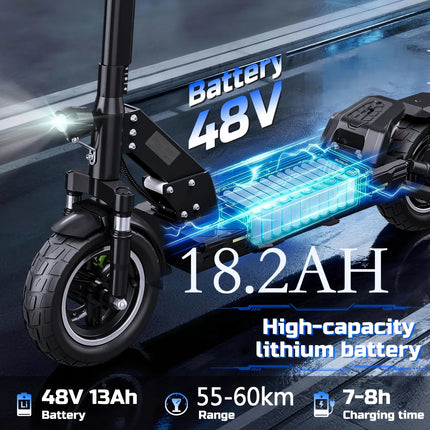 Monopattino elettrico TODIMART D5 D6 D6PRO 48V 18.2Ah 490W Max, velocità 24 km/h, autonomia 40-60 km, sospensioni a molla, connessione APP, monopattino elettrico fuoristrada per adulti