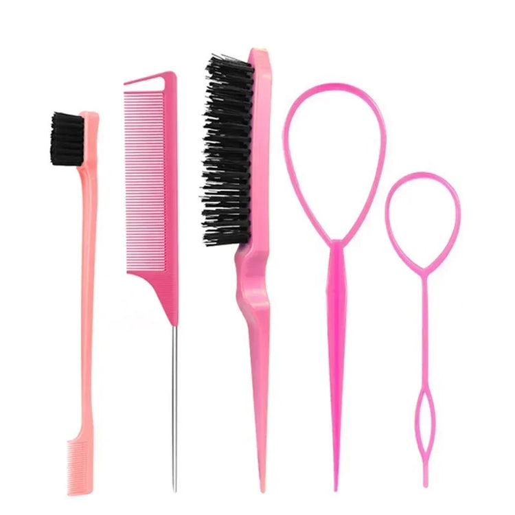 3-10pcs Hair Styling Comb Set Teasing Hair Brush Triple Teasing Comb Rat Tail Combs Edge Brush Hair Tail Tools Braid Tool Loop 2028