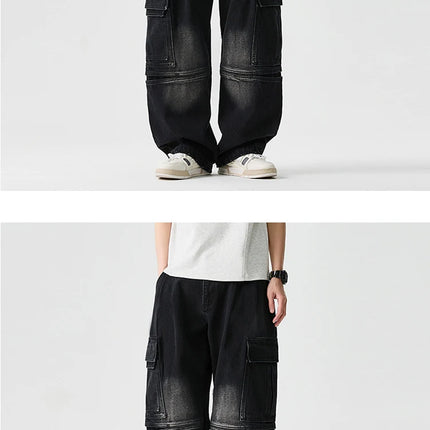 Pantaloni in denim Pantaloni casual alla moda stile americano da uomo Pantaloni larghi da uomo Hip Hop Jeans oversize Pantaloni in vita elastica da uomo
