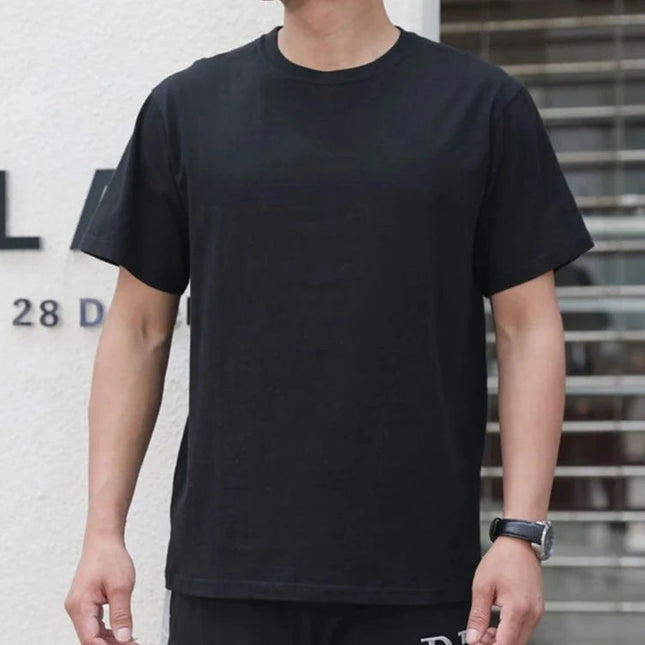 Four seasons 100% Cotton T shirts Man Casual Tees High quality Solid color Couple Oversized T shirts Black White Grey Sports Top PlatiNum