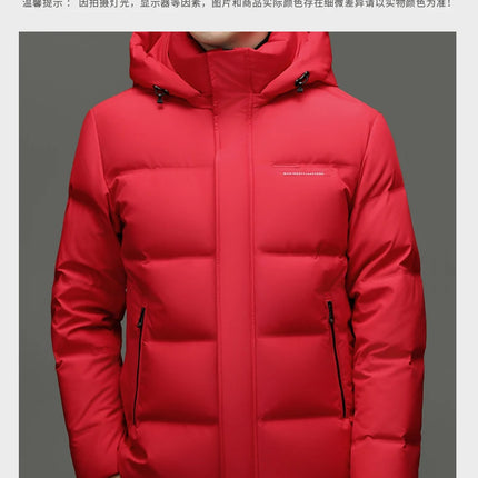 Real 85% Goose Down Jacket Men 2025 Winter Warm Puffer Coat Luxury Hood Thermal Outdoor Jacket Goose Down Parkas Zipper Clothes