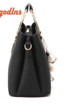 Yogodlns Luxury Pendant Handbag For Women PU Leather Tassel Shuolder Bag Designer Handle Bag Brand Shopping Mommy Shoudler Bag PlatiNum