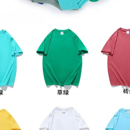100% Cotton T-shirt Men Women Solid Color O-Neck Short Sleeve Top Summer Korean Loose Half Sleeve T-shirt Unisex M-4XL