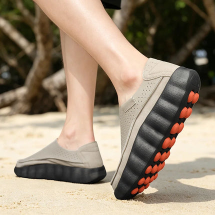 Mocassini da Uomo per Camminata all'Aperto, Scarpe Casual alla Moda, Scarpe da Passeggio in Pelle Morbida, Calzature Traspiranti per Guida, Mocassini Morbidi