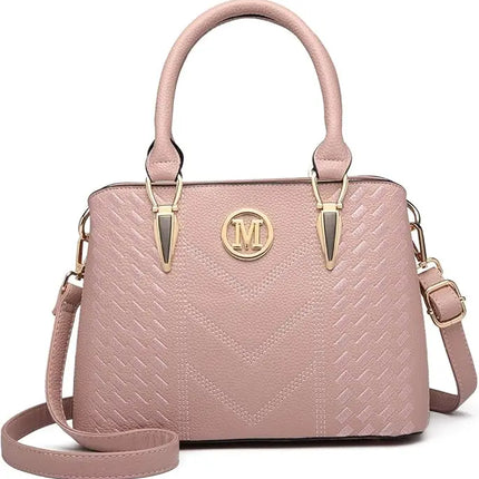 Borsa da donna Miss Lulu, borsa con manico medio modello litchi, borsa a tracolla elegante in maglia di alta qualità