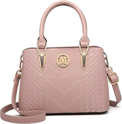 Borsa da donna Miss Lulu, borsa con manico medio modello litchi, borsa a tracolla elegante in maglia di alta qualità