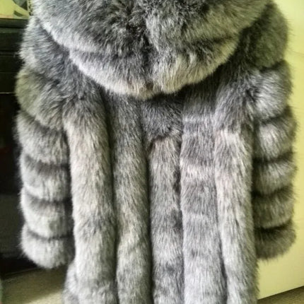 ZADORIN Hooded Fluffy Faux Fur Coat Winter Jacket Women Fashion Thick Warm Faux Fur Jackets Coats Woman Clothing Outerwears