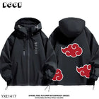 Akatsuki Organization Anime Hooded Jacket Windproof Casual Coat Zip Up for Men Women Teens Cosplay Streetwear Daily Outerwear