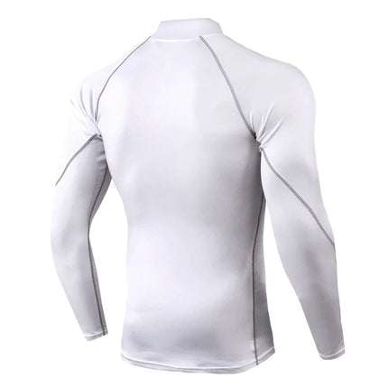 Men Compression Long Sleeve T Shirt Sportswear Male Skinny Tshirt Elastic Track Tracksuit Clothing Gyms Fitness T-shirt For Men PlatiNum