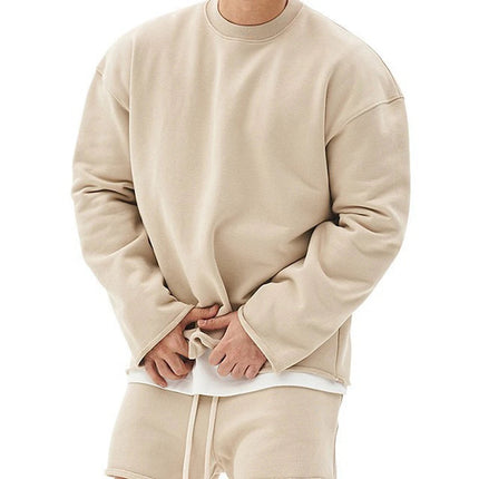 Mens Summer Cotton Sets Loose Sweatshirts Two-piece Kits Training Hoodie Pullover Hooded With Shorts Jogging Suits Streetwears PlatiNum