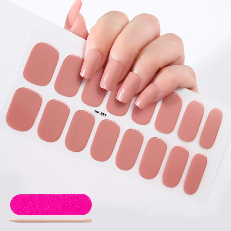 Semi Cured Wraps Fast Gel Nail Sticker Soild Nail Gel Wraps Adhesive Full Cover Gel Nail Decal UV Lamp Cured Manicure Decoration2028
