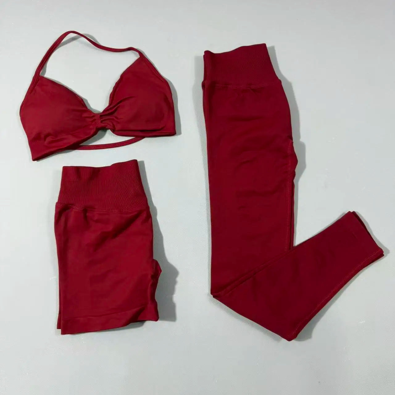 Yoga fitness set 3pcs Impact Gym Set Women Bras and Yoga Set High Waist Scrunch Seamless Shorts Fitness Clothes Activewear Work