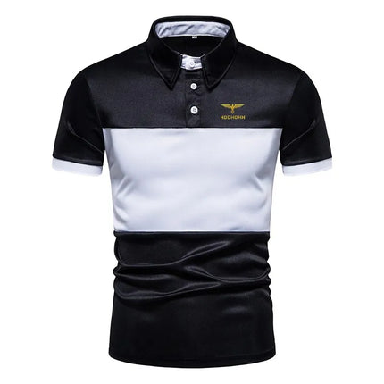 2025 Men's New Summer Fashion Striped Print Polo Shirt, Comfortable and Breathable, Outdoor Leisure Sports Wear