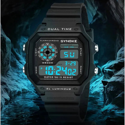 SYNOKE Digital Watches uomo sport luminoso multifunzione impermeabile orologio da polso da donna all'aperto e in esecuzione studente sette luci platinumshop