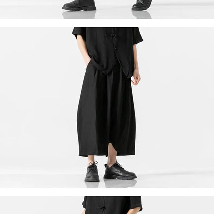 Pantaloni da uomo in stile giapponese Harajuku pantaloni larghi 2025 primavera maschile streetwear Y2K moda punk casual pantaloni a gamba larga a vita alta