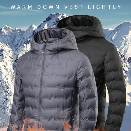 EUMERGX Men's Down Jacket Winter Warm Duck Down Lightweight Padding Jackets Camping Climbing Trekking Graphene Lining Coat