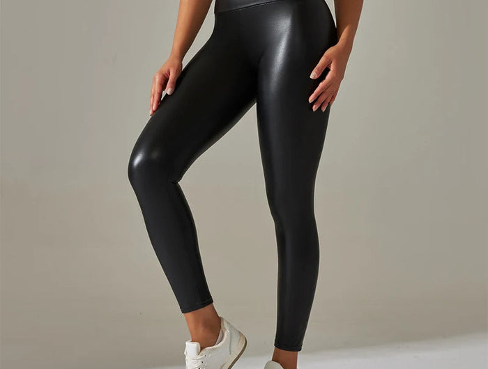 Trendy New Oversized WOMEN'S Leggings, High Waisted Tight and Sexy PU Leather Pants, Colorful Yoga Pants for Women PlatiNum