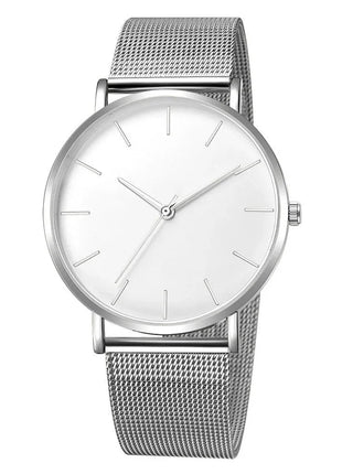 Orologio da donna semplice per il tempo libero 2025 Orologio da polso da uomo di lusso alla moda ultrasottile con cintura in rete vintage platinumshop