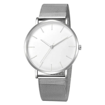 Orologio da donna semplice per il tempo libero 2025 Orologio da polso da uomo di lusso alla moda ultrasottile con cintura in rete vintage platinumshop